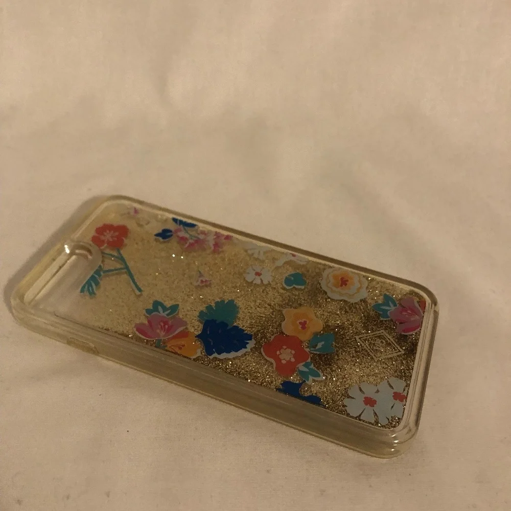 Vera Bradley Santiago Floral Liquid Glitter iPhone 6plus/8plus